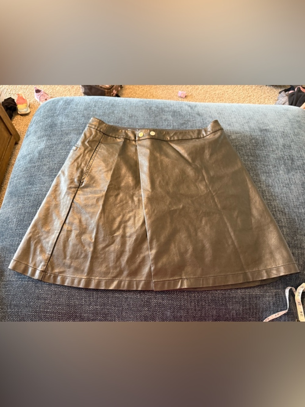 ASOS Black Faux Leather A-Line Mini Skirt